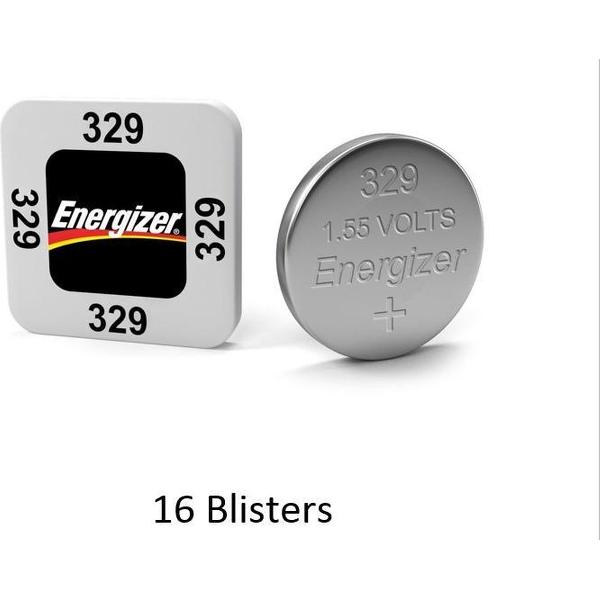 16 stuks (16 blisters a 1 stuk) Energizer Zilver Oxide Knoopcel 329 LD 1.55V