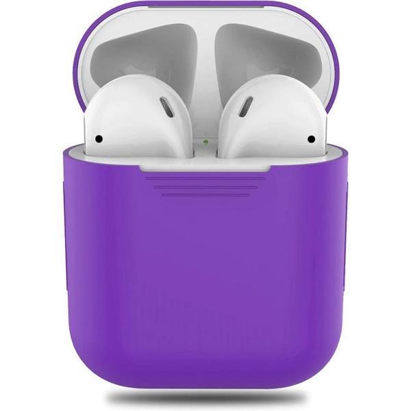 Siliconen Bescherm Hoesje Case Cover Paars voor Apple AirPods 1 en 2