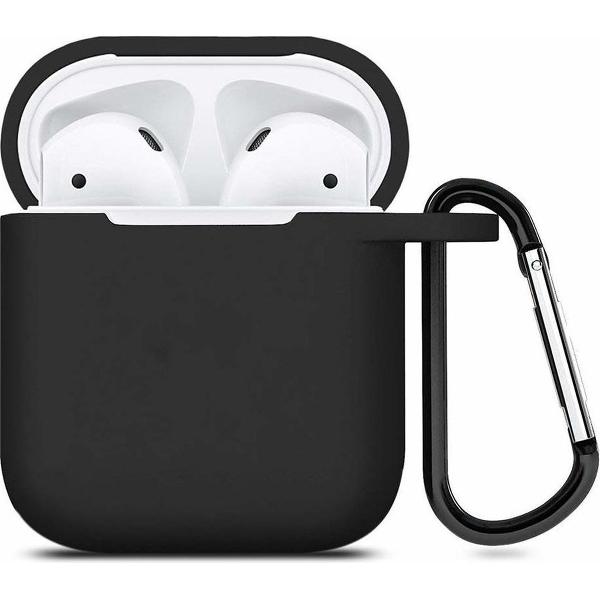 Airpods Siliconen Hoesje Case - Zwart- Geschikt voor Apple AirPods