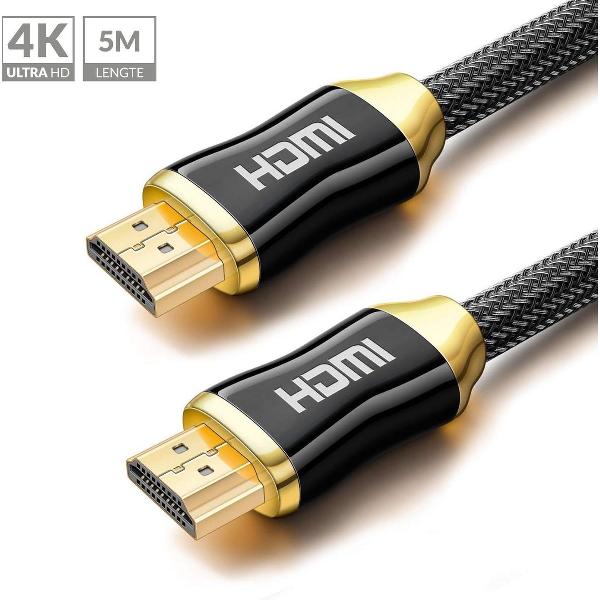 HDMI Kabel High Speed Nylon - 5 m – Zwart