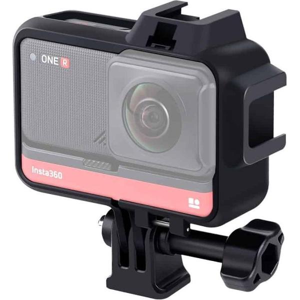 Plastic Frame Mount Beschermhoes Kooi met Statief Base Adapter & Lange Schroef & Cold Shoe Base voor Insta360 One R (Zwart)