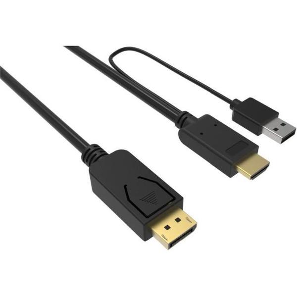 Dolphix HDMI 1.4 naar DisplayPort 1.2 actieve kabel (4K 30 Hz) / zwart - 2 meter
