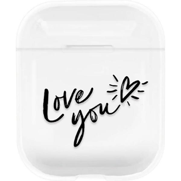 Airpods 1/2 - Transparant Bescherm Hoesje - Love You - Apple Airpods