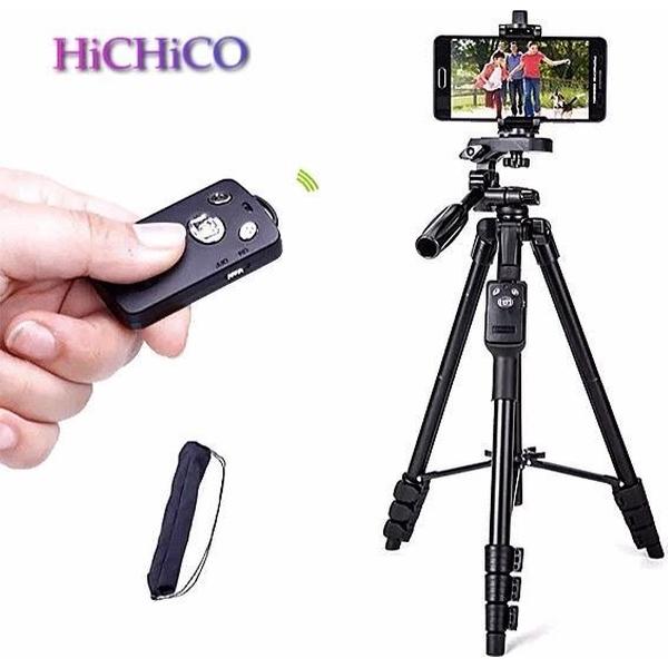 Smartphone Tripod Camera Statief 128 Cm Inclusief Bluetooth Remote Shutter – HiCHiCO