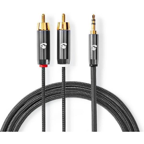 Nedis Premium 3,5mm Jack - Tulp stereo audio kabel / zwart - 1 meter