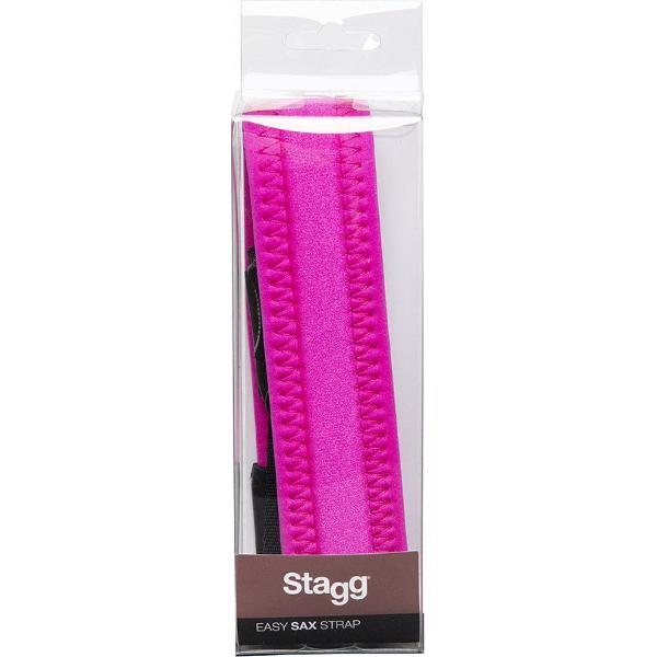 Stagg Saxofoonkoord Easy Sax Strap (roze)