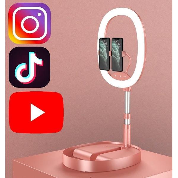 Ringlamp met statief smartphone - selfie stick – selfie ring light – tiktok lamp – studio lamp