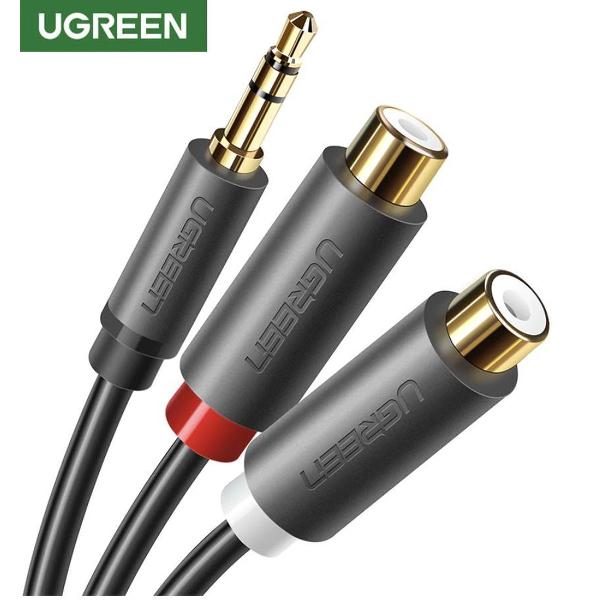 3.5mm male naar 2RCA female 25cm