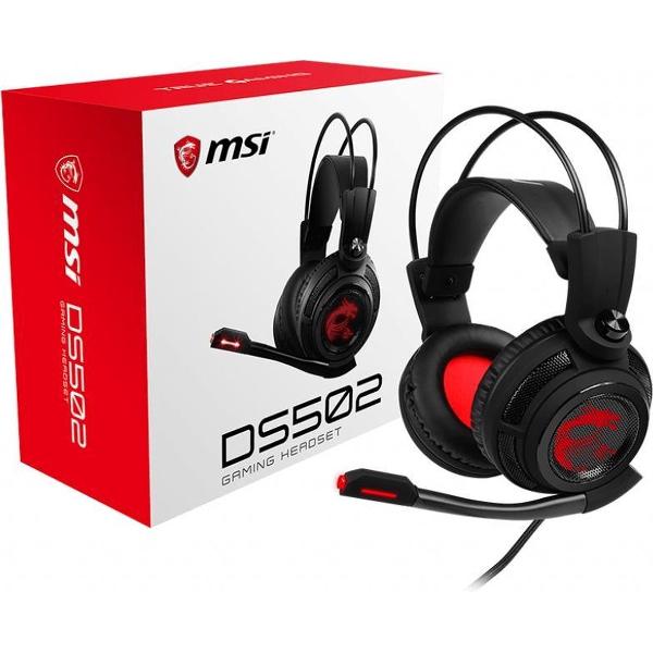 MSI DS502 Headset Hoofdband Zwart, Rood