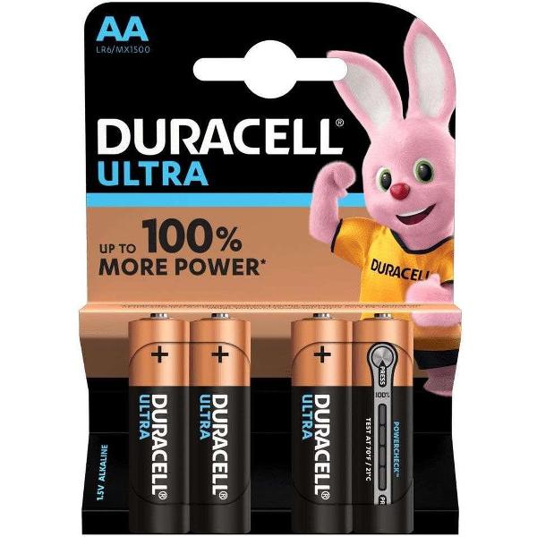 Duracell - Ultra alkaline AA-batterijen - 4 Stuks