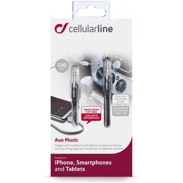 Cellular Line Aansluitkabel AUXMUSICK 3.5 S(M)-(M) 1,0m Zwart