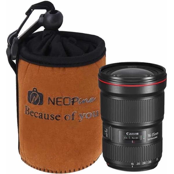 NEOpine Universele waterdichte gevoerde protector Neopreen cameralens tas voor Canon / Nikon / Sony camera's, maat M: 12 x 9,7 cm