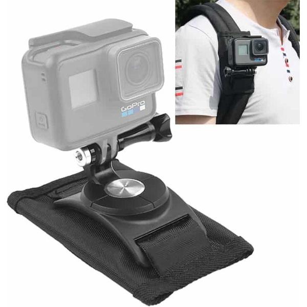 360 graden roterende quick release riem mount voor GoPro - Zwart