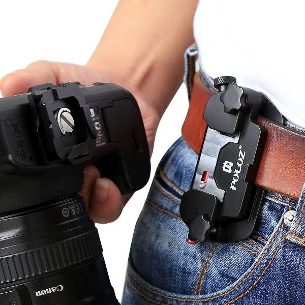 PULUZ Capture Camera Clip Aluminium quick release clip met plaat