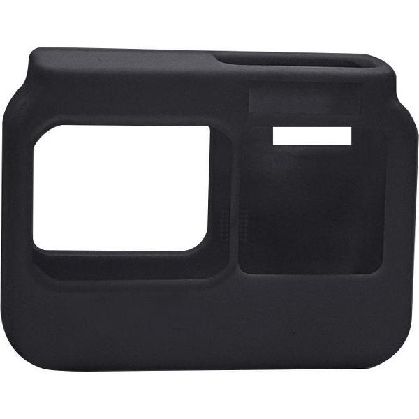 PULUZ schokbestendige siliconen beschermhoes met lenskap voor Insta 360 One R 4K met frame (zwart)