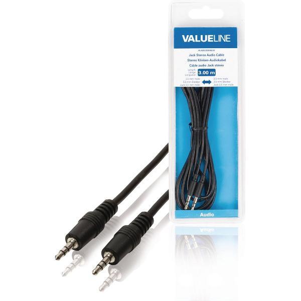 Valueline VLAB22000B30 Jack Stereo Audiokabel 3,5 mm Mannelijk - 3,5 mm Mannelijk 3,00 M Zwart