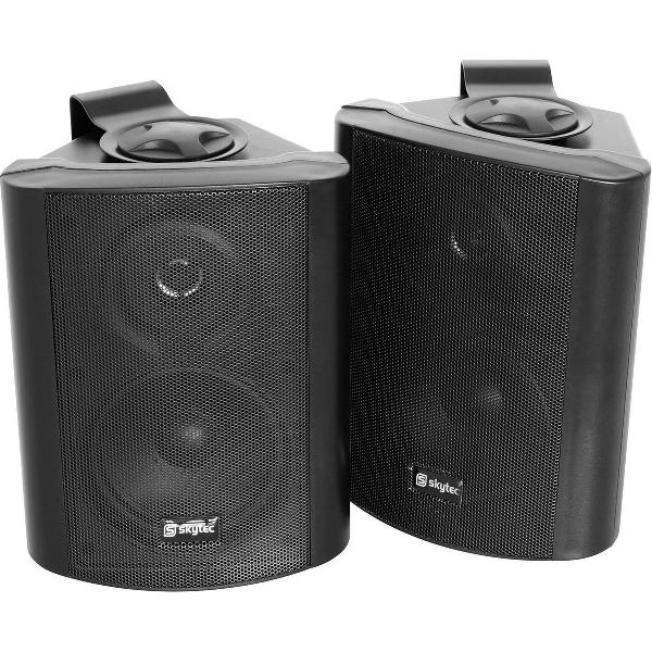 Speakerset - Skytec ODS50B speakers voor pc, woonkamer, horeca, etc. - Passieve 2-weg speakerset 200W - Incl. muurbeugels - Zwart