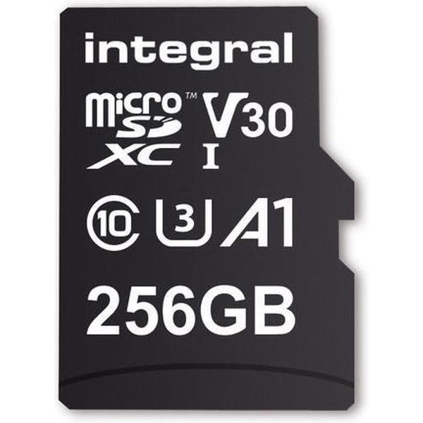 Integral INMSDX256G-100V30 256GB MICRO SD CARD MICROSDXC UHS-1 U3 CL10 V30 A1 UP TO 100MBS READ 45MBS WRITE flashgeheugen MicroSD UHS-I