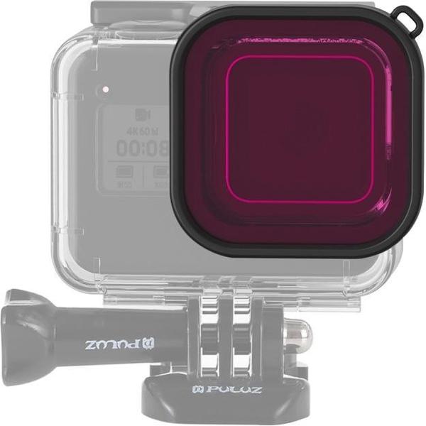 PULUZ vierkante behuizing duik kleurenlensfilter voor GoPro HERO8 zwart (paars)
