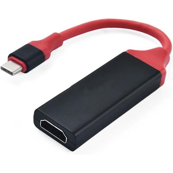 USB-C (Type-C) naar HDMI 4K x 2K Adapter Kabel | Zwart / Rood | Premium kwaliteit