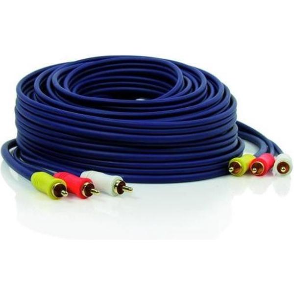 Caratec hoge kwaliteit AV audio video verlengkabel RCA tulp 10 meter
