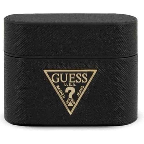 GUESS Saffiano Apple AirPods Pro Case Hoesje - Zwart