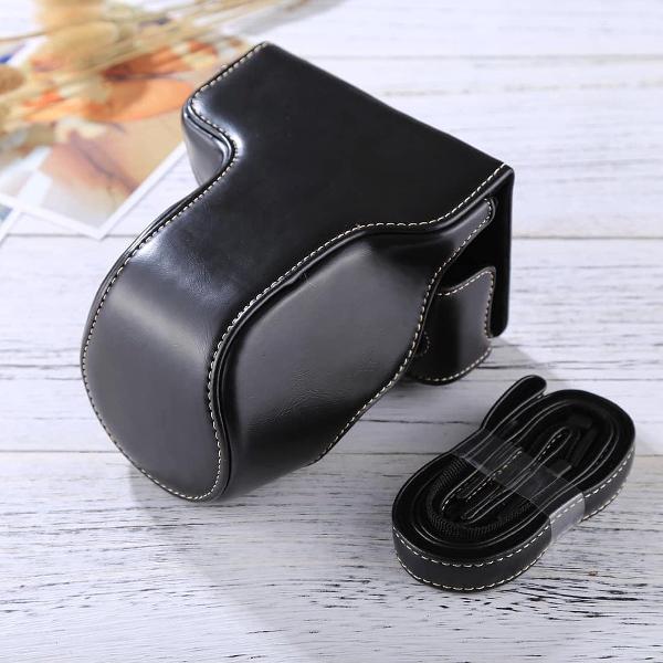 Full Body Camera PU Leather Case Bag with Strap for FUJIFILM X-A3 / X-A2/ X-M1 / X-A10 (16-50mm / 18-55mm / XF 35mm Lens)(Coffee)