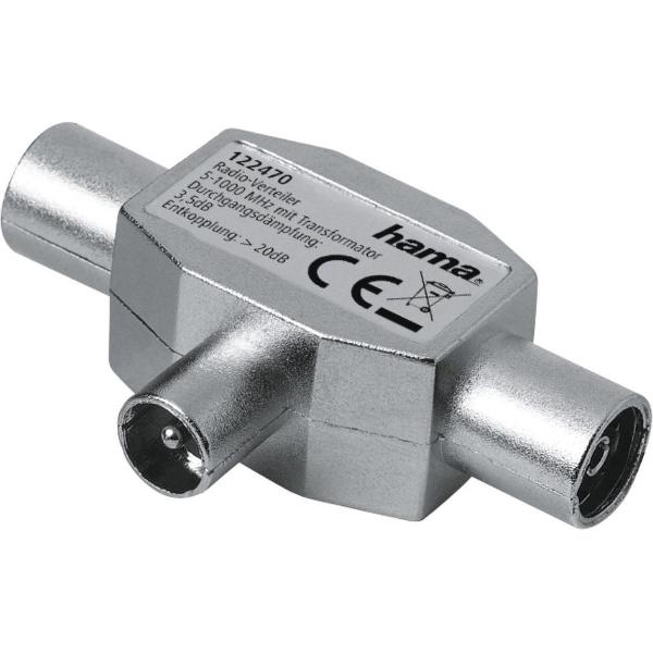 Hama Coax antenne splitter voor radio aluminium