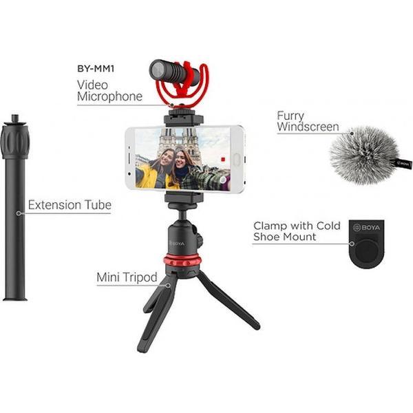 Boya Vlogging kit with BY-MM1 and smartphone holder