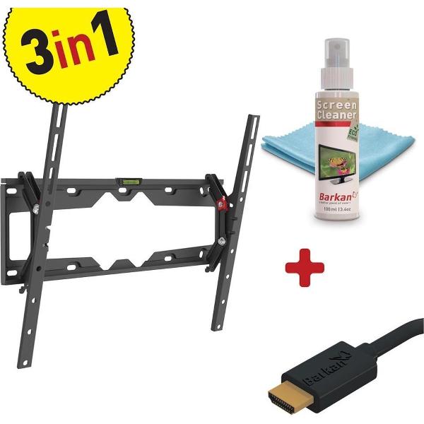 Barkan - Muurbeugel TV 29'' - 65'' / 74cm - 165cm Vlak / Gebogen TV + Screen Cleaner + HDMI Cable