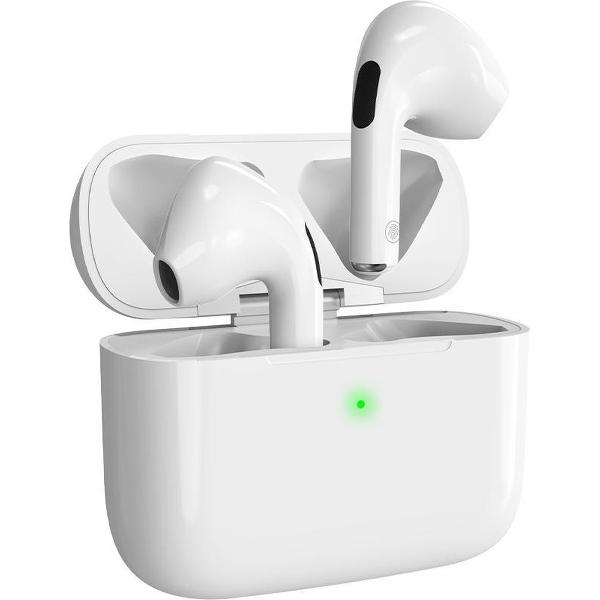 Newsoundz NS-210 Draadloze Oordopjes - Bluetooth 5.0 Oortjes - Earbuds - Geschikt voor iPhone en Android smartphones - Draadloos opladen - Wit