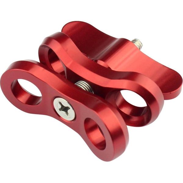 PULUZ Ball Clamp Close Hole Duikcamera Beugel CNC Aluminium Spring Zaklamp Klem voor Duiken Onderwater Fotografie Systeem (Rood)