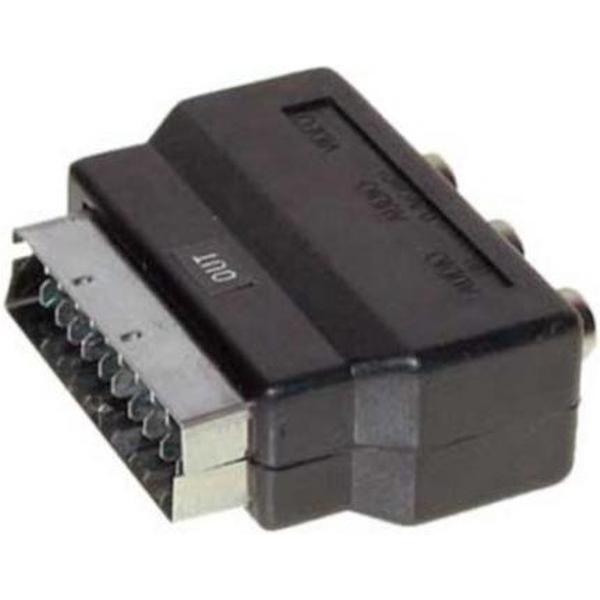 S-Impuls Scart UIT (m) - Composiet 3RCA (v) adapter / zwart