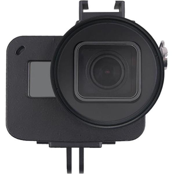 Behuizing Shell CNC aluminium kooi met verzekeringsframe en 52 mm UV-lens voor GoPro HERO7 zwart / 6/5 (zwart)