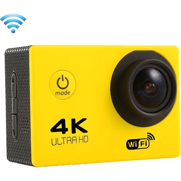 F60 2,0 inch scherm 170 graden groothoek wifi sport actiecamera camcorder met waterdichte behuizing, ondersteuning 64GB micro SD-kaart (geel)