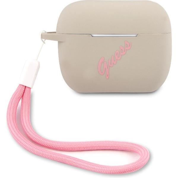 GUESS Vintage Siliconen AirPods Pro Case - Stone