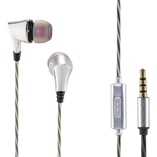 Thomson EAR3207SI koptelefoon, in-ear, microfoon, zilver