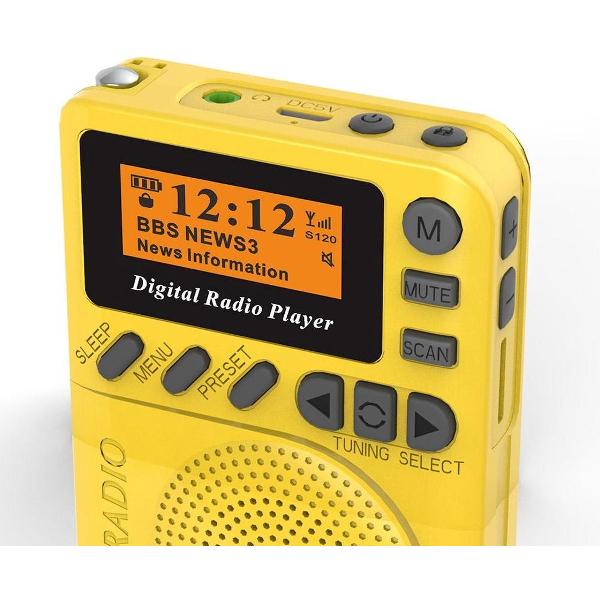 DAB BT-P9 | Portable DAB+, FM en MP3 music system | Geel