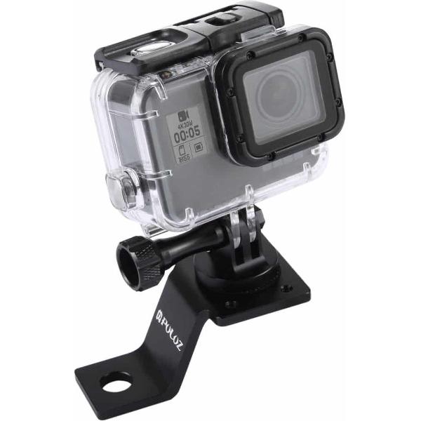 PULUZ aluminium motorfiets vaste houder voor bevestiging met statiefadapter en schroef voor GoPro NIEUWE HERO / HERO6 / 5 sessie / 5/4 sessie / 4/3 + / 3/2/1, Sony RX0, andere sportcamera's (zwart)