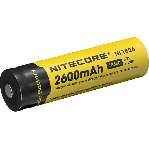 Nitecore NL1826 Oplaadbare 18650 Li-Ion batterij 2600mAh