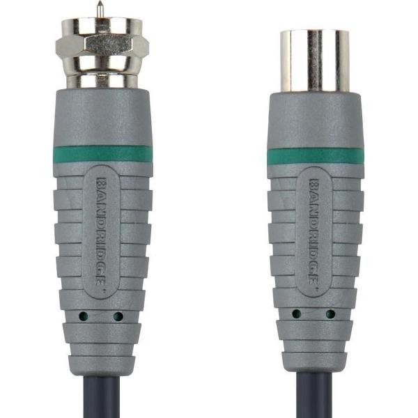 Bandridge coaxkabel met f-connector en mannelijke coax connector - 2 meter