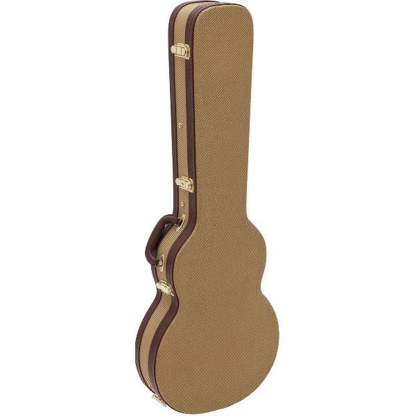 DIMAVERY Gitaarkoffer - E-gitaar - LP Style - tweed - Gevoerd