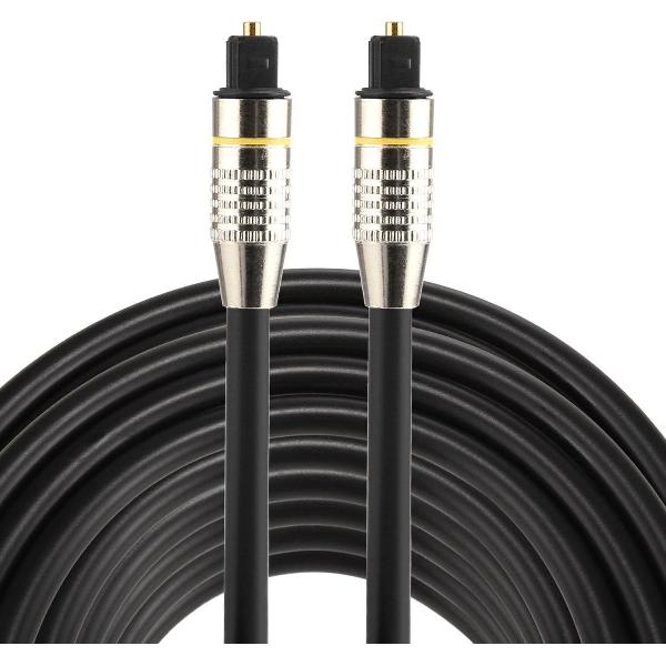 By Qubix Toslink kabel - 15 meter - zwart - optical cable audio - audio male to male - Nickel edition - Optische kabel van hoge kwaliteit!
