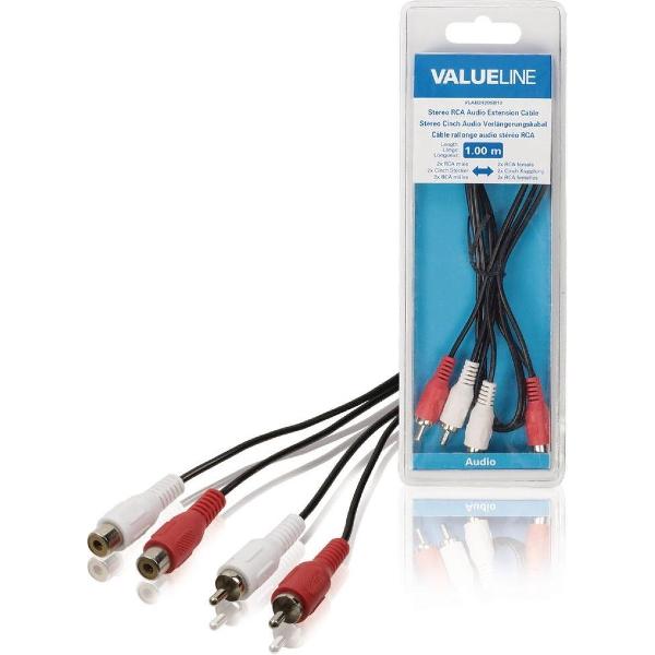 Valueline VLAB24205B10 Stereo Rca Audio Verlengkabel 2x Rca Mannelijk - 2x Rca Vrouwelijk 1,00 M Zwart