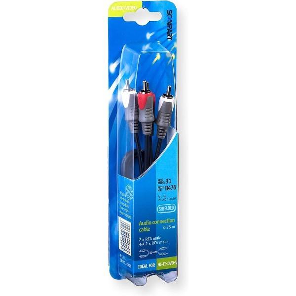Scanpart Aansluitkabel 2tulp(m)-(m) 0.75m