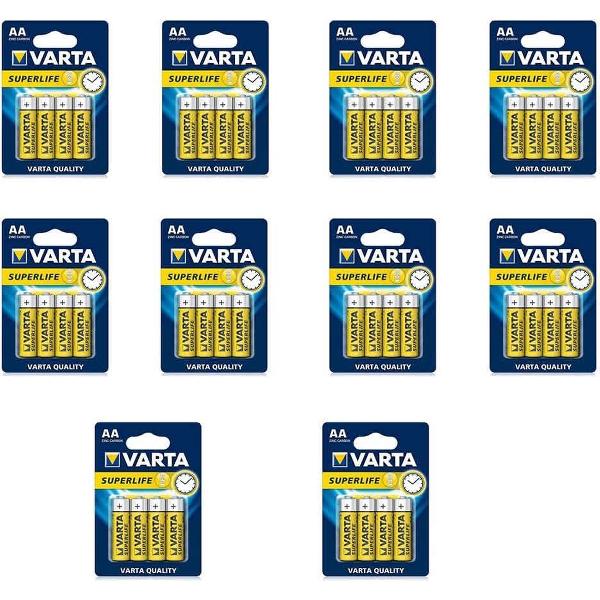 10 pakjes Varta Superlife AA Batterijen