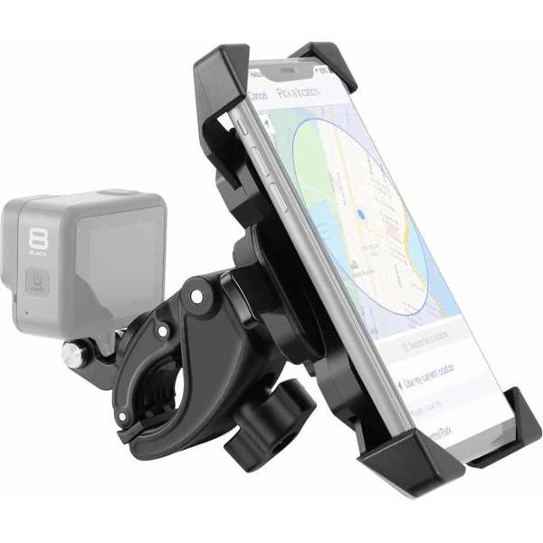 Stuur Zadelpen Pole Mount Fiets GPS Navigatie Handbar Beugel Telefoonklem voor GoPro HERO8 / 7/6/5, Geschikt voor 4.0-6.5 inch Mobiele Telefoons (Zwart)