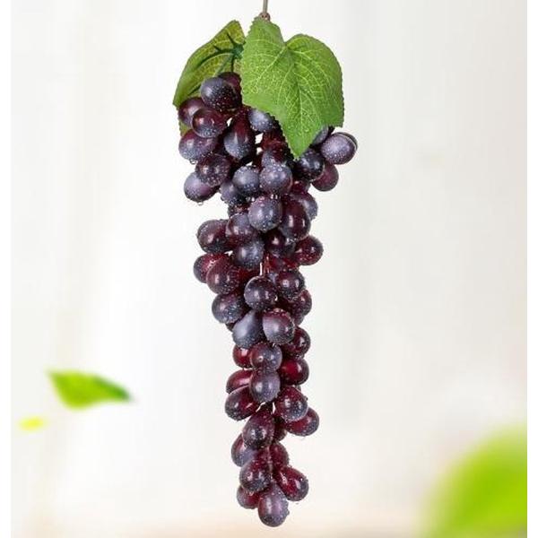 2 Trossen 85 Paarse Druivensimulatie Fruitsimulatie Druiven PVC met Crème Grape Shoot Props
