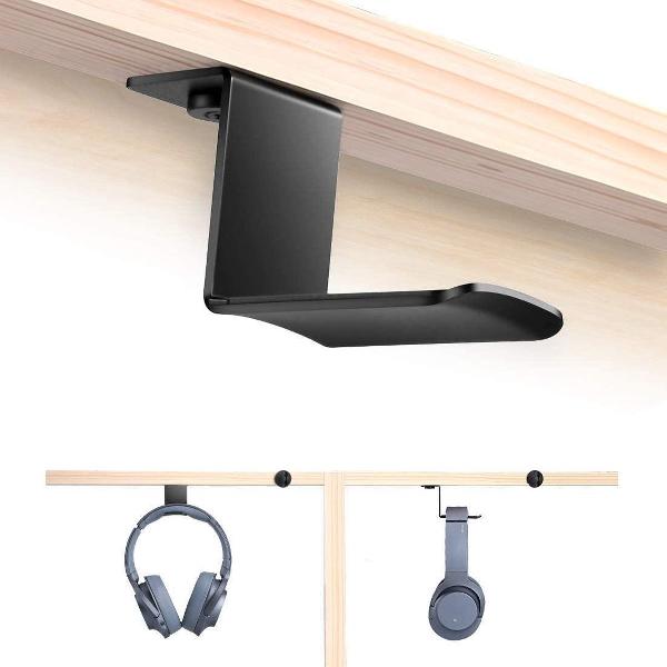 headset houder - ZINAPS Universal Headphone Holder Headset Stand met verstelbare klem voor een koptelefoon, Overhead-hoofdtelefoon, Gaming Hoofdtelefoon, Zwart