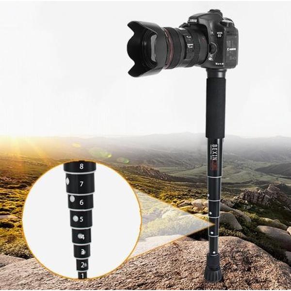 BEXIN P308C Portable Travel Outdoor DSLR Camera Aluminium Monopod Holder (Zwart)